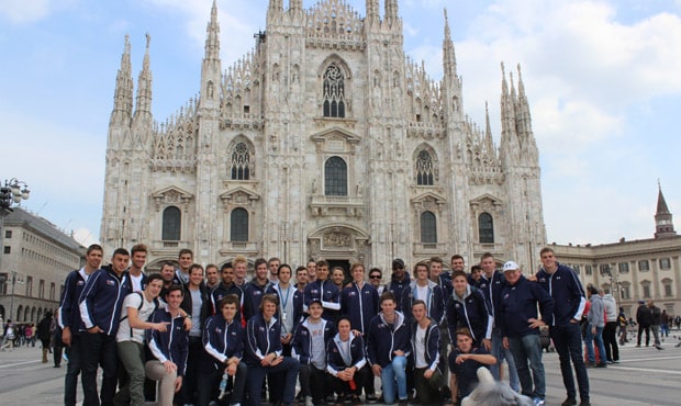 AIS-AFL academy group shot at the cathedral in Milan - ${keywords}
